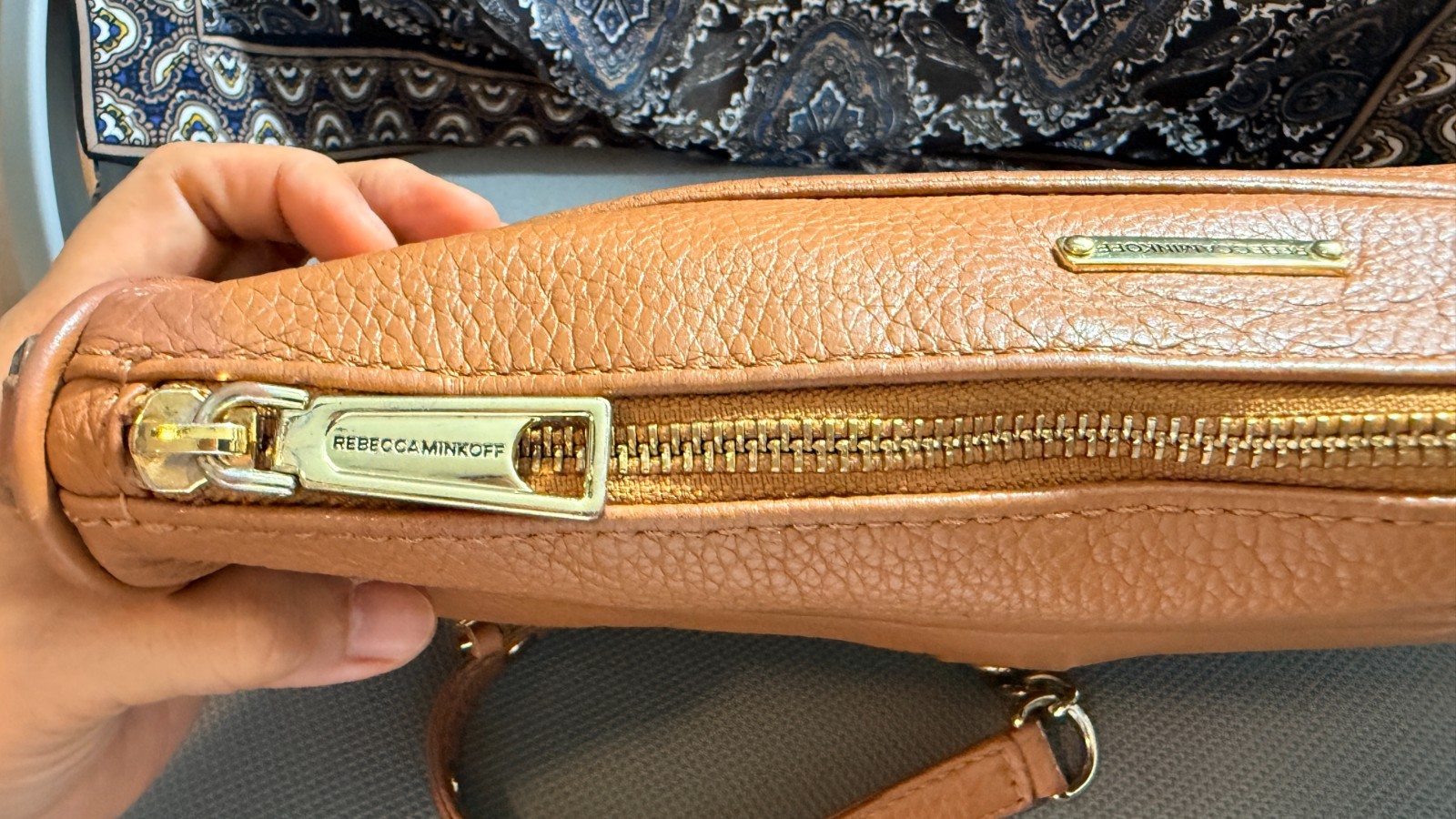 Rebecca Minkoff Pebbled Leather Shoulder Bag with Chain in Excellent Condition