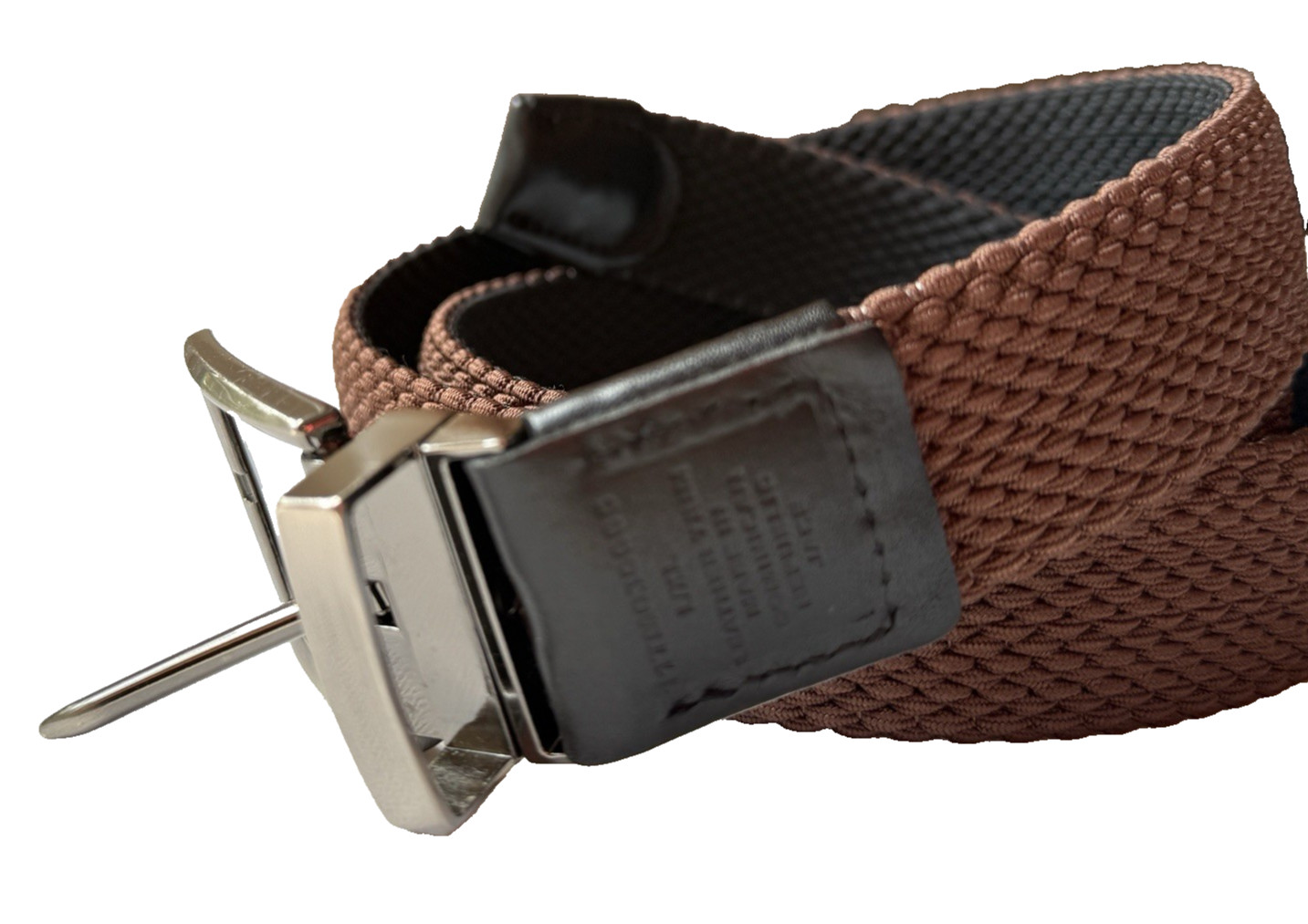 Tommy Bahama Mens Stretch Braided Reversible Belt Brown/Black L/XL Silver Buckle
