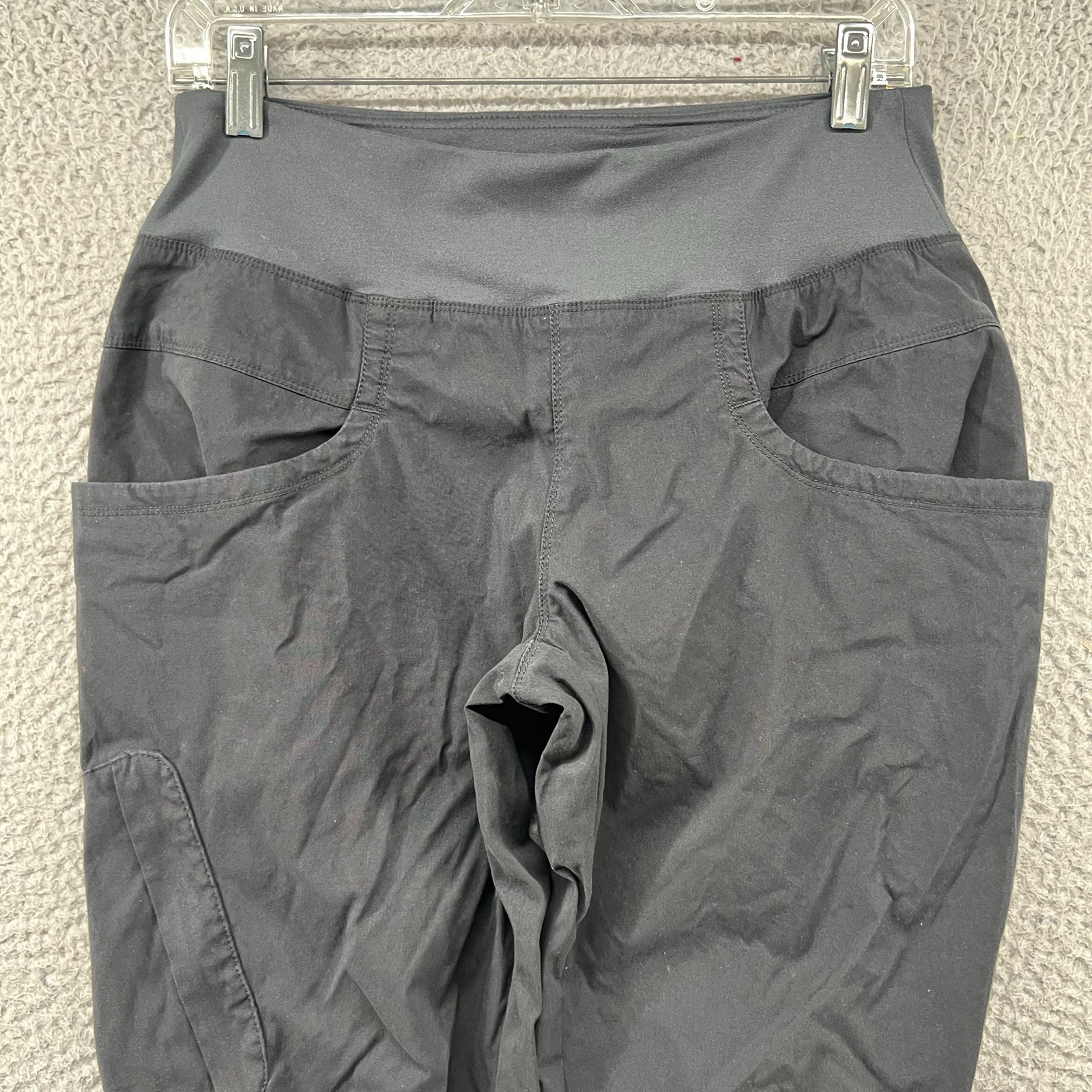 Prana Koen Pants Womens Medium Black Regular Fit Nylon Stretch Hiking Sweatpants