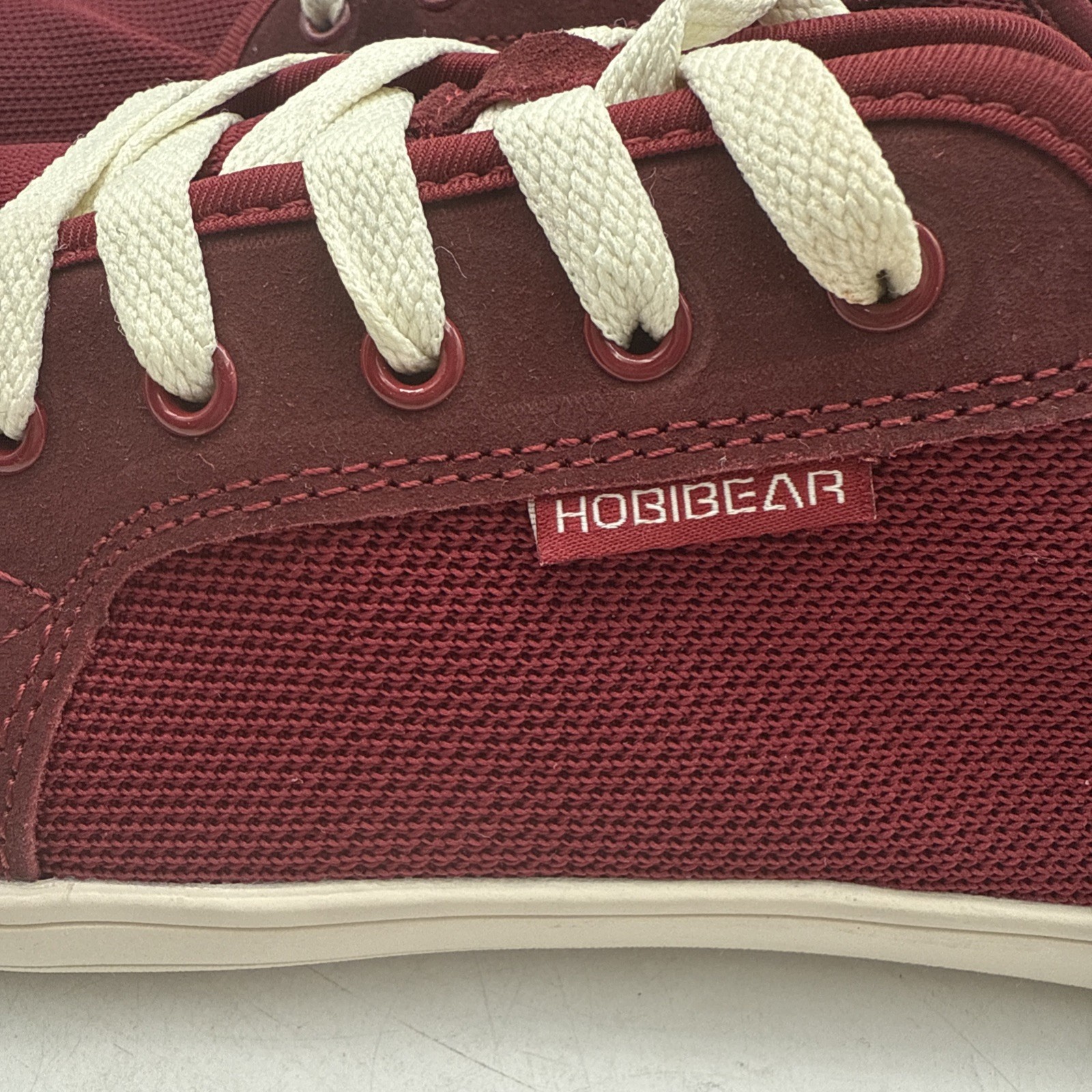 Hobibear Burgundy Minimalist Suede Men’s Lace Up Walking Sneakers Size 45 Us 11