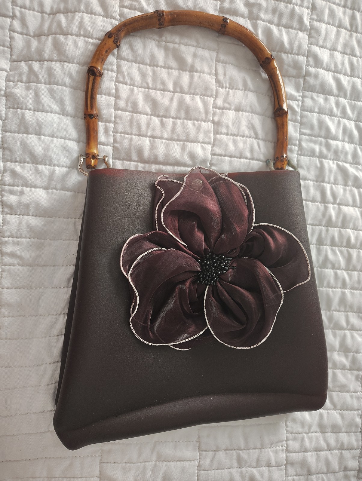 Eco Friendly Bamboo handle leather purse