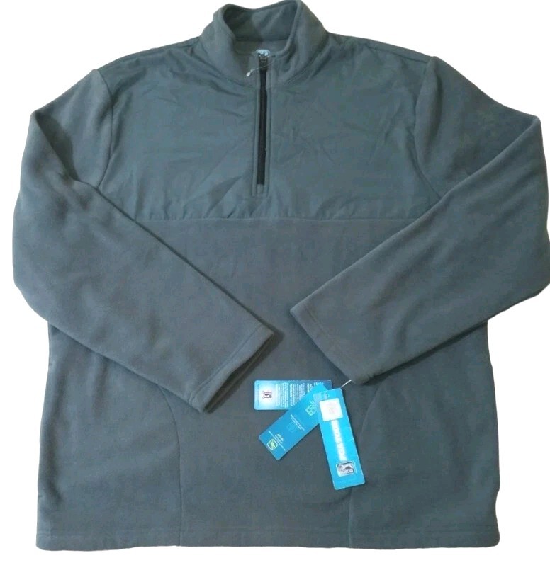 PGA TOUR~Men’s Size L~Gray Long Sleeve 1/4 Zip Pullover Athletic Sweatshirt NWT.