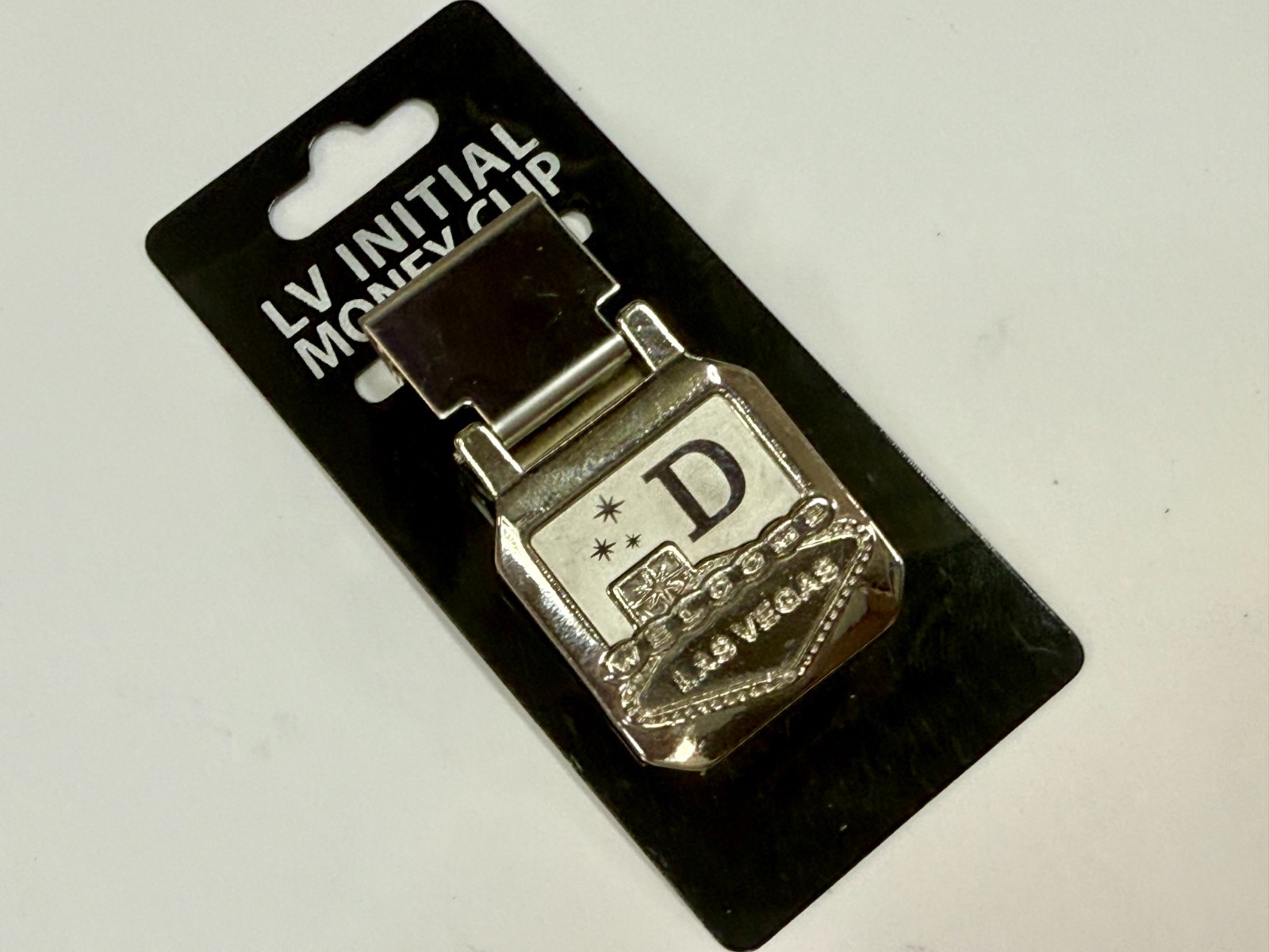 Custom Initial Letter D Las Vegas Souvenir Sign Money Clip Bill Holder