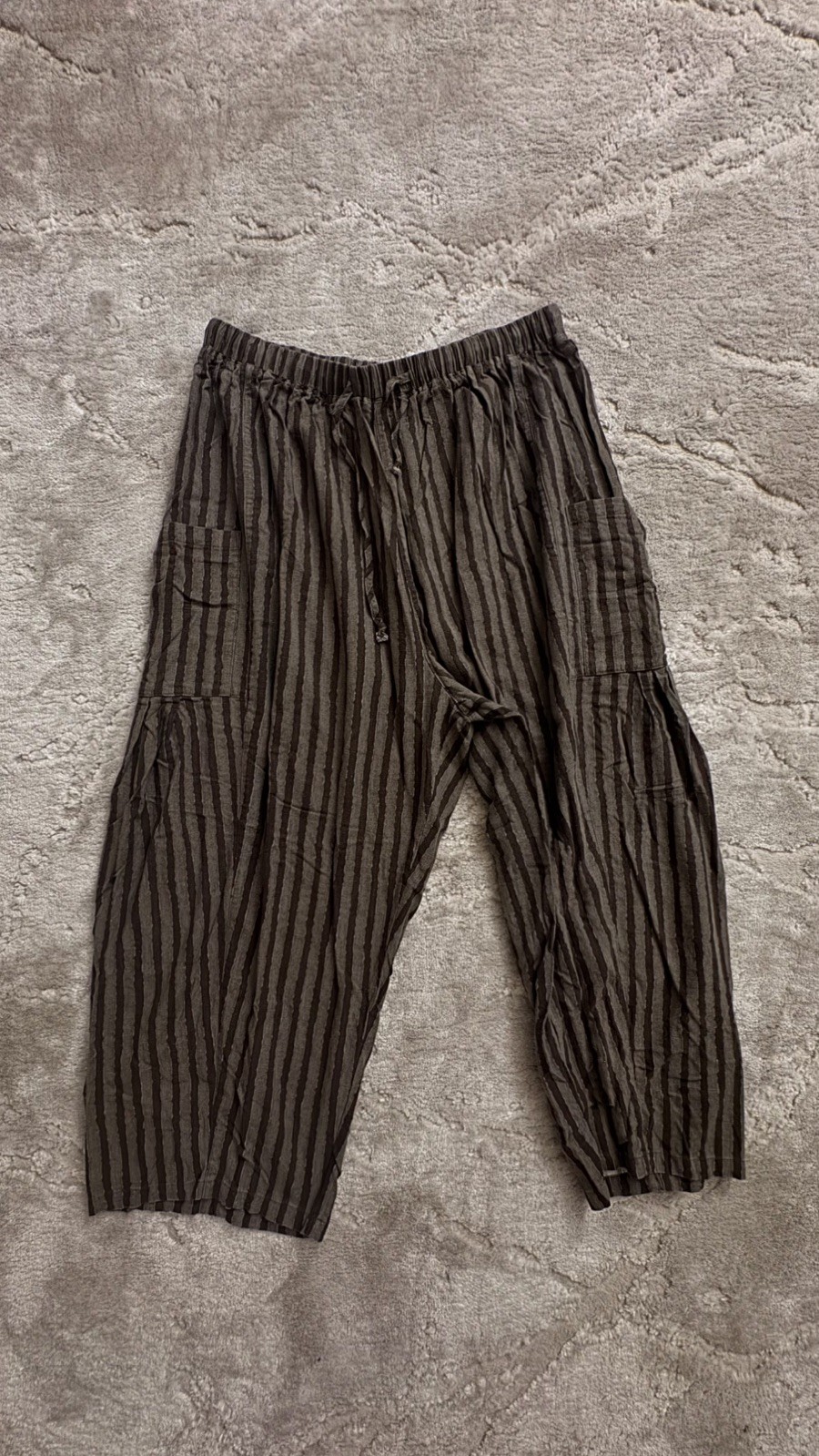 WOMEN’S TARSE SIZE LARGE BEACH STYLED PANTS BROWN AND GREEN WITH POCKETS