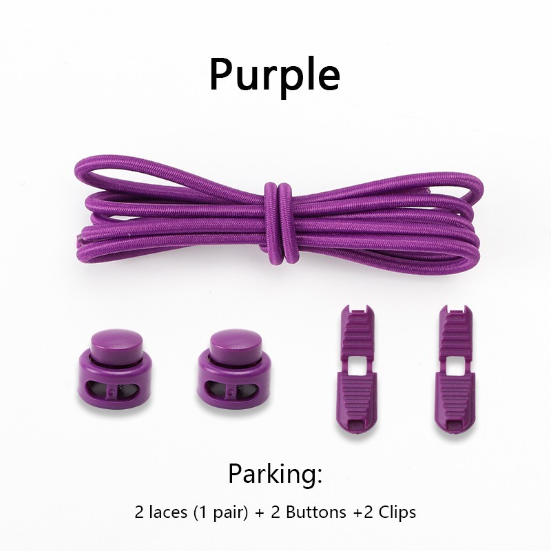 No Tie Elastic Shoelaces Lock Laces Shoe Strings Sports w/ Locking Toggle