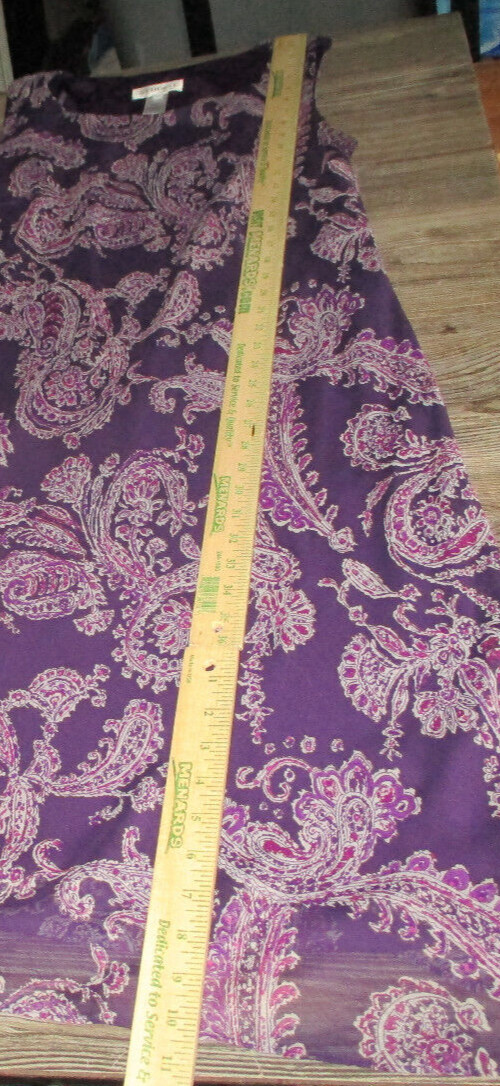 Studio I Womens Plus Sz 14W Sleeveless Maxi Purple Paisley Dress Fairy Grunge