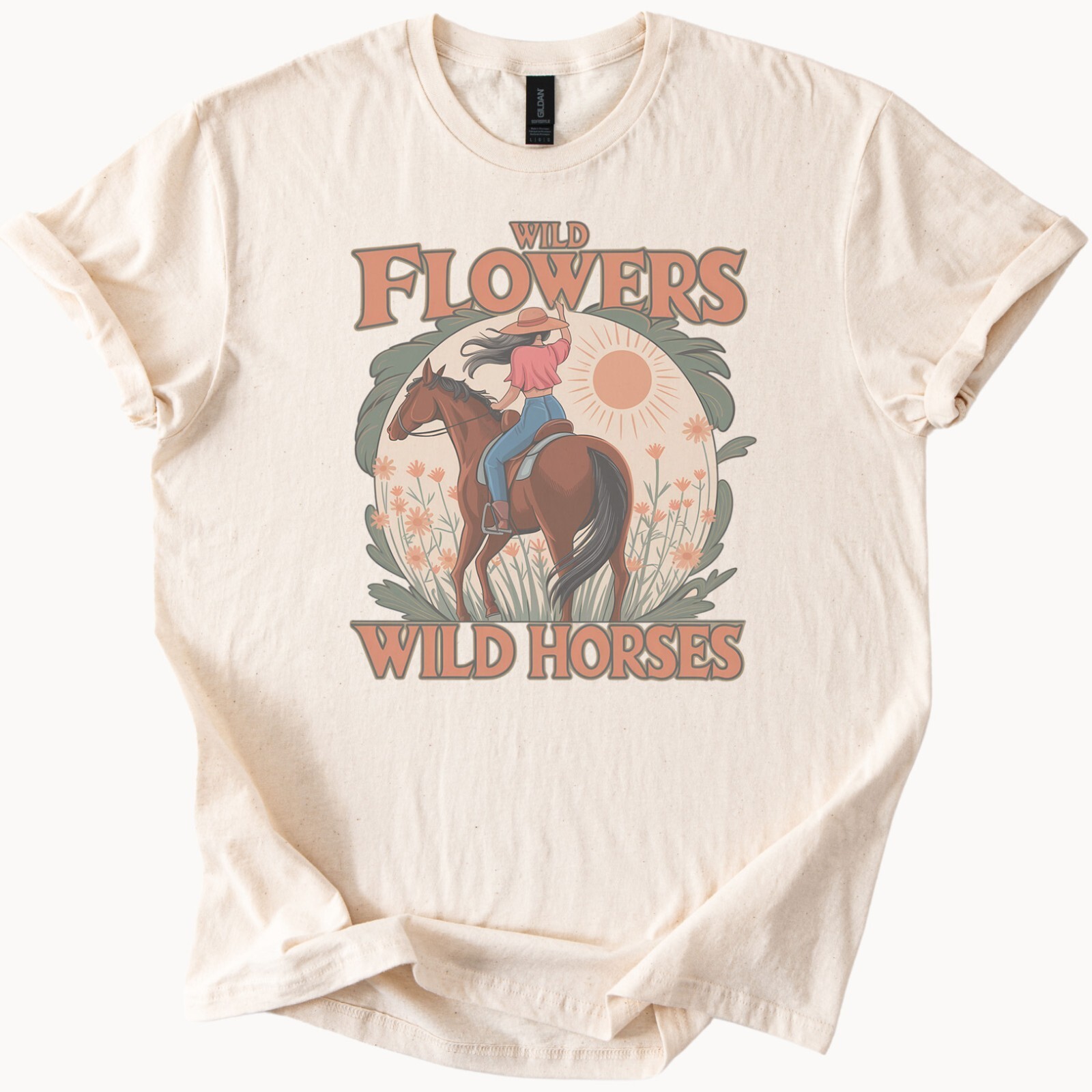 Wildflowers Wild Horses Tee Boho Western Shirt