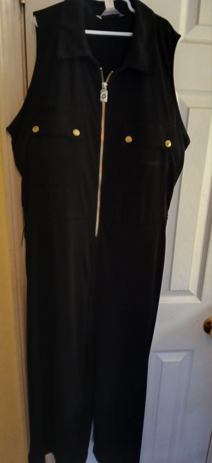 Michael Kors Black With Gold Accents, Size XL. Below The Knee Jump Suite Strechy