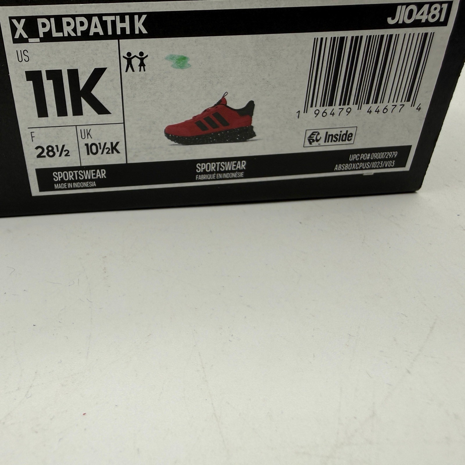 Adidas X_PLRPATH K Kids Size 11K Red Black Speckled Cloudfoam JI0481