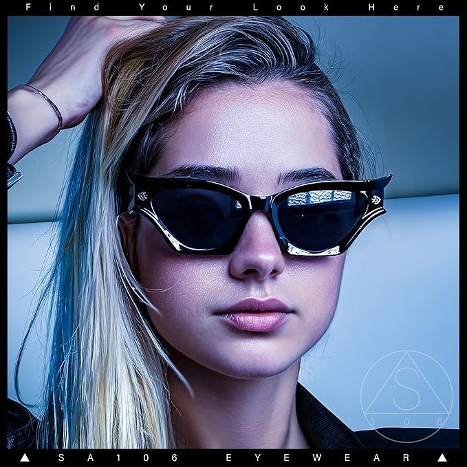 Womens Rich Gilded Age Opulent Gothic Cat Eye Plastic Fashion Sunglasses