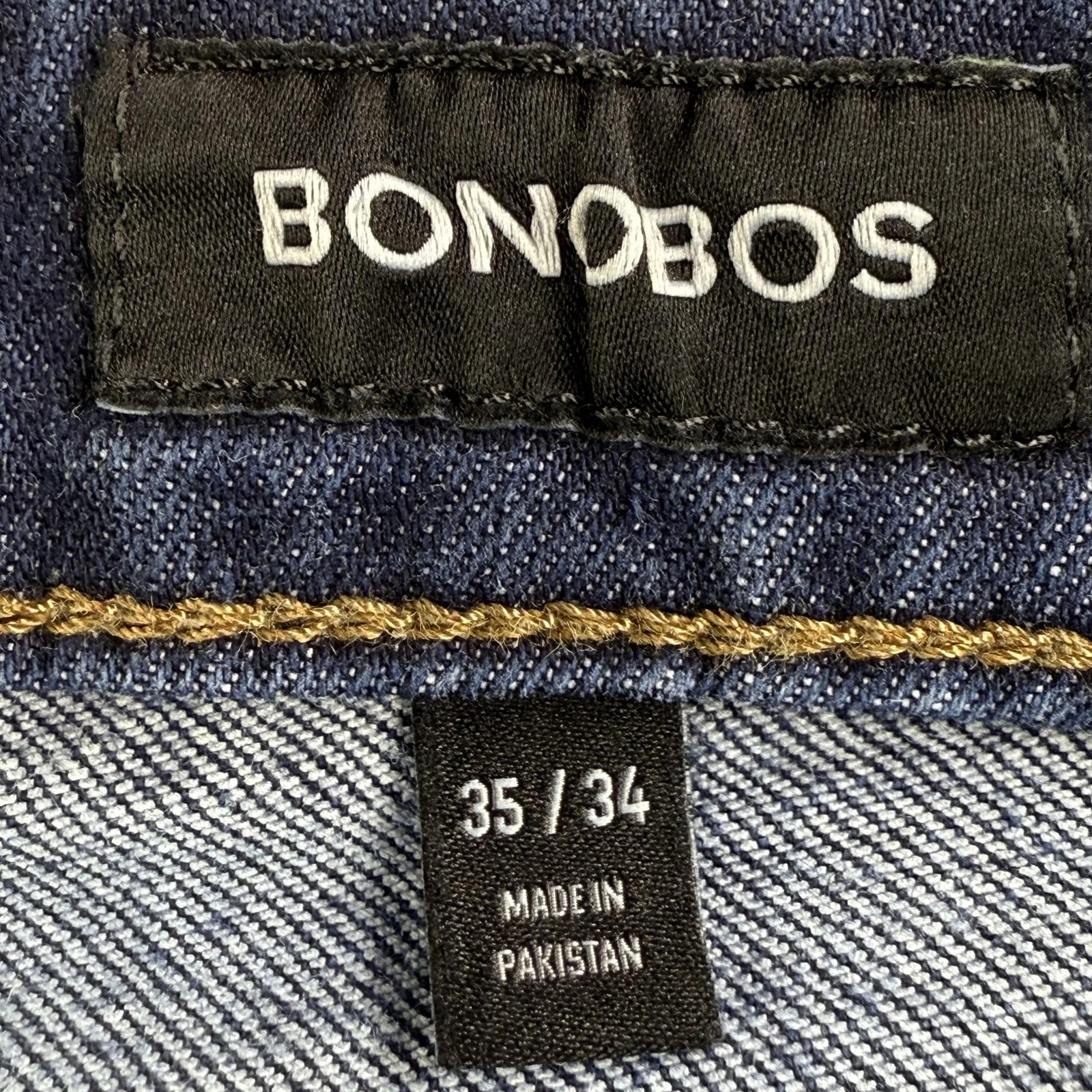 Bonobos Jeans Mens 35×34 Blue Slim Tapered Stretch Denim Medium Wash BDB05260S