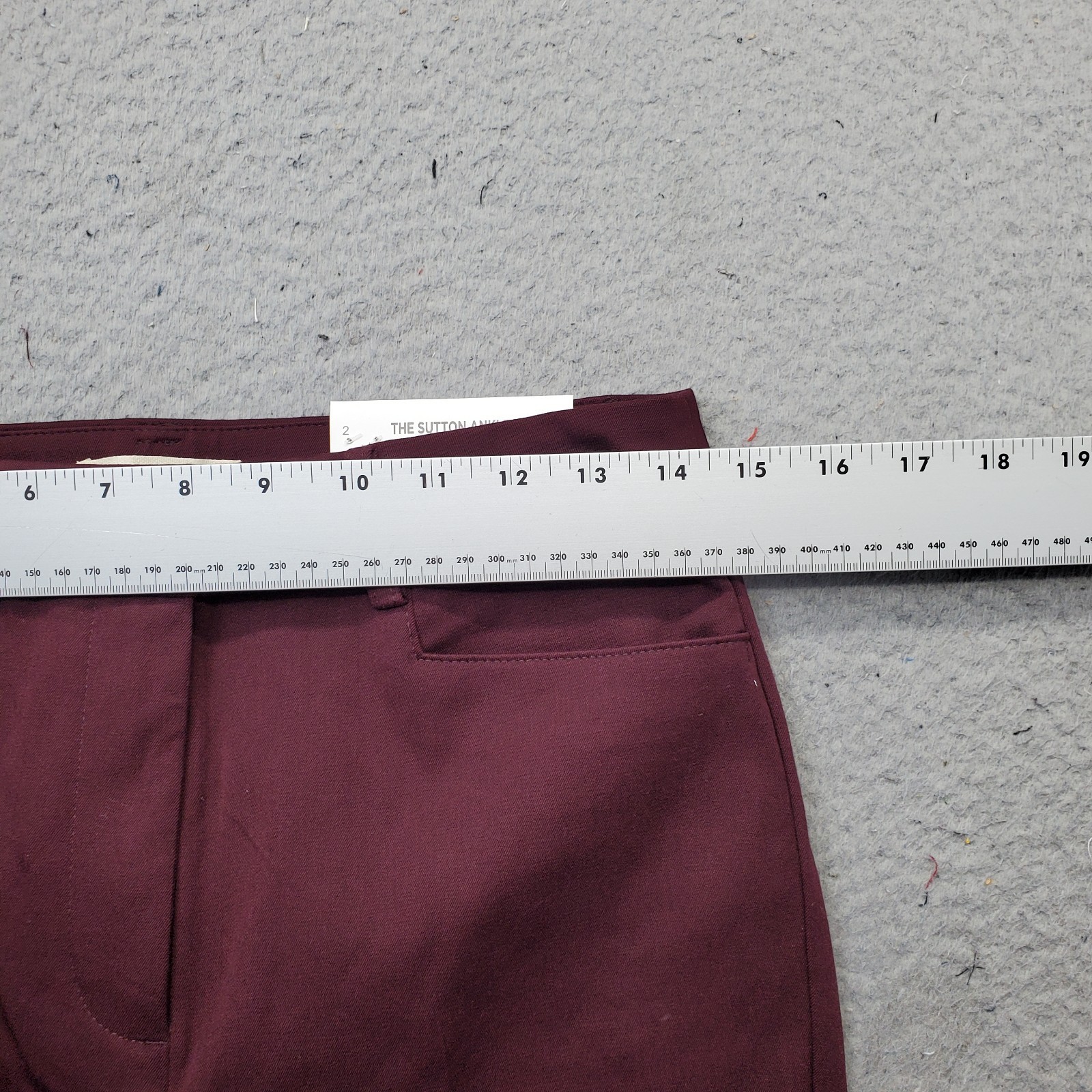 LOFT The Sutton Ankle Flare Pants Womens 2 Burgundy Stretch Regular Flat Front
