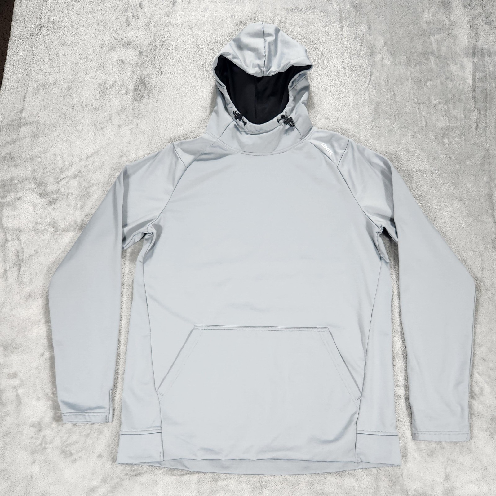 UNRL Hoodie Mens Medium Gray Performance Fleece Pullover Kangaroo Pocket Top