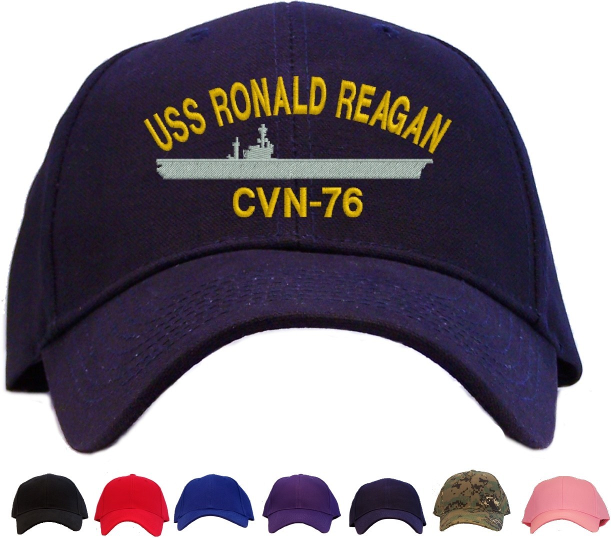 USS Ronald Reagan CVN-76 Embroidered Baseball Cap – Available in 7 Colors – Hat
