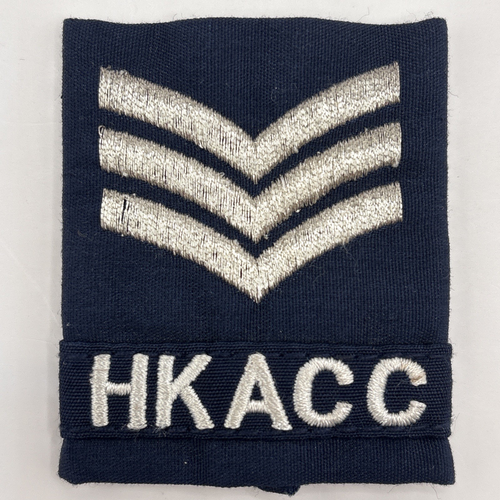 Hong Kong Air Cadet Corps Sergeant 3 Silver Chevrons, Camo, AAFC Rank Slides