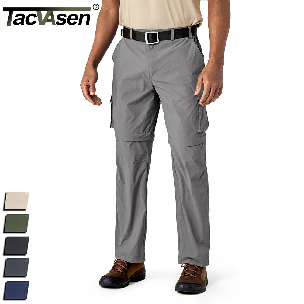 Tacvasen Convertible Men Hiking Pants Shorts Quick Dry Casual Cargo Work Trouser