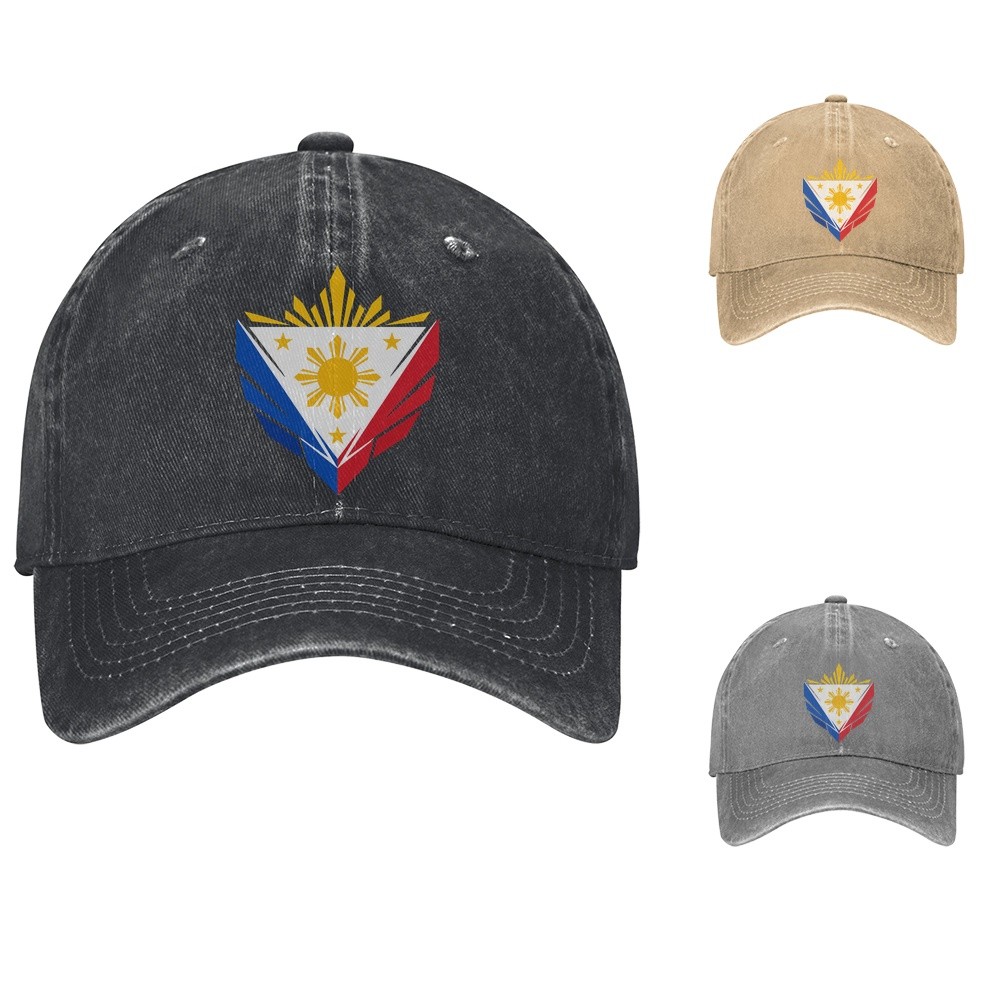 Philippines Crest Baseball Cap Patriotic Theme Adjustable Hat