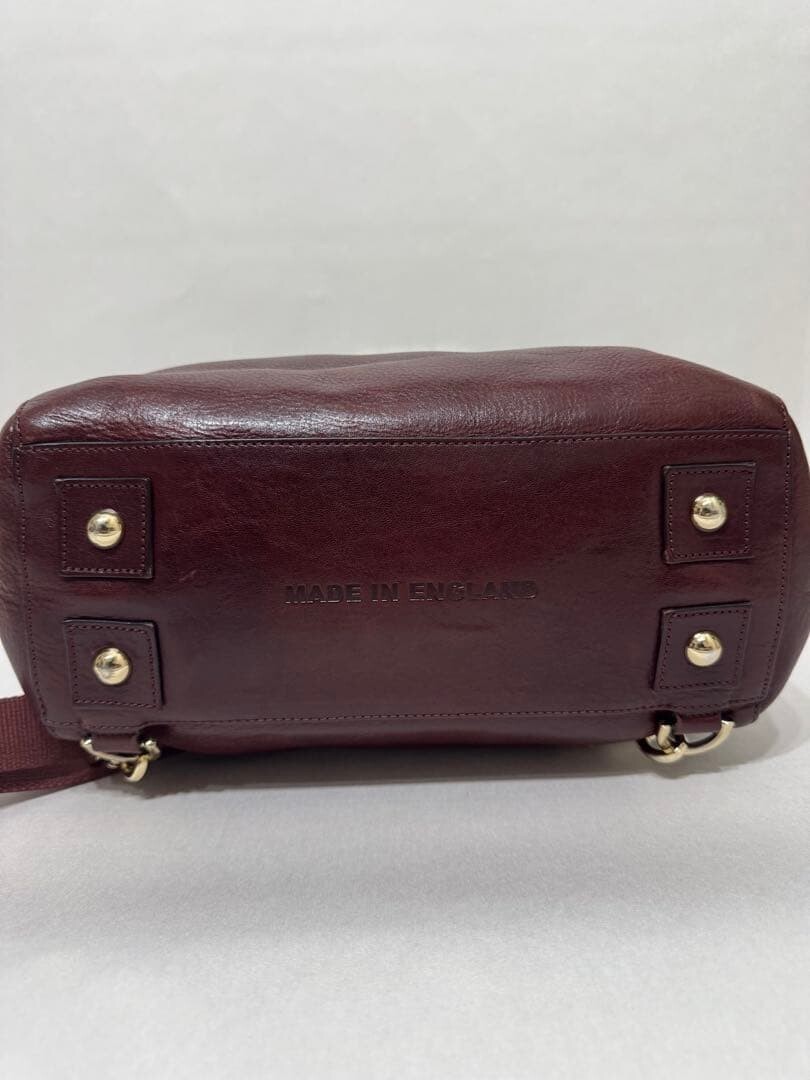 Mulberry Bayswater Cara Delevingne Lion Heart Bordeaux 3 Way Backpack Auth