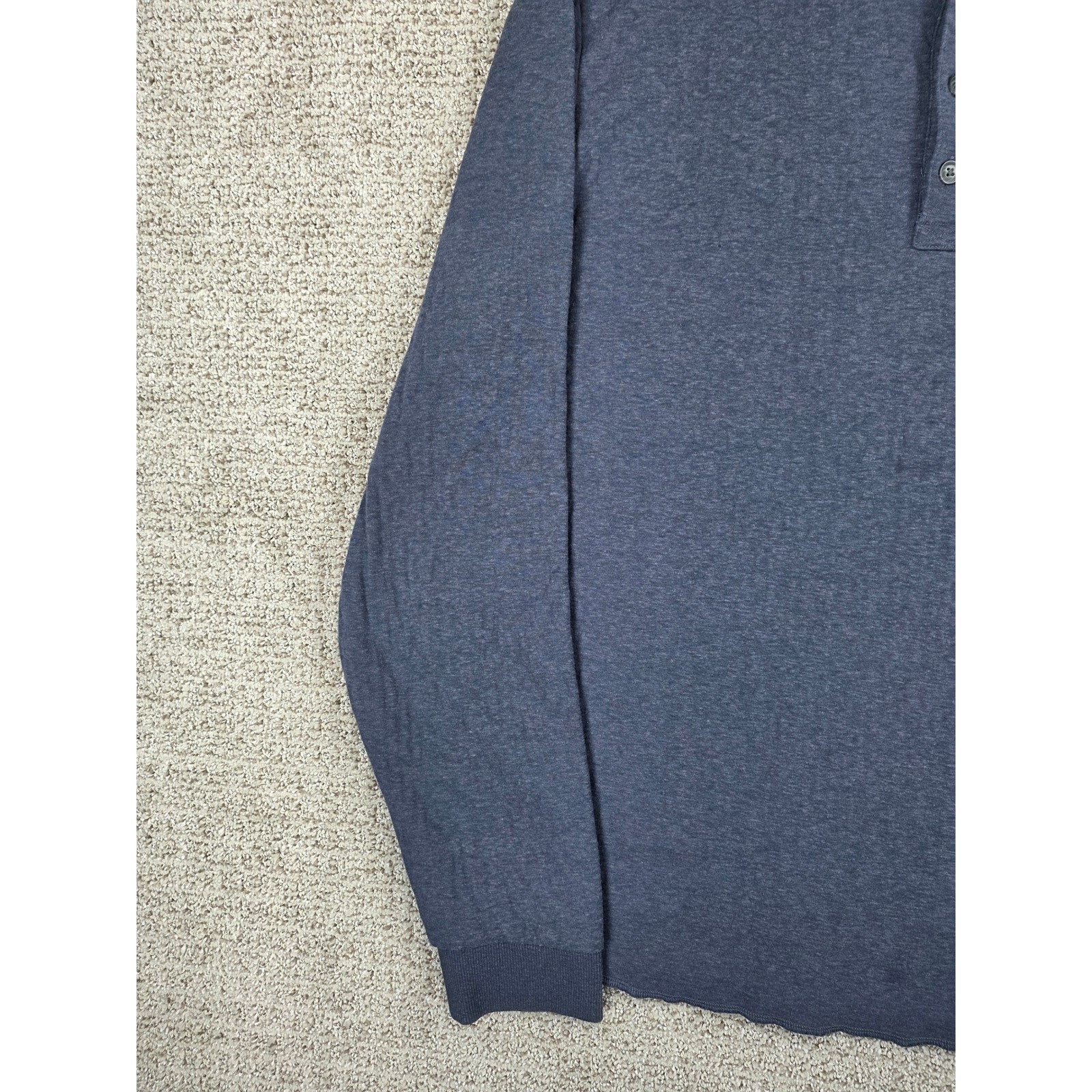 Marine Layer Pacific Stretch Henley Mens XL Blue Long Sleeve Shirt Pullover
