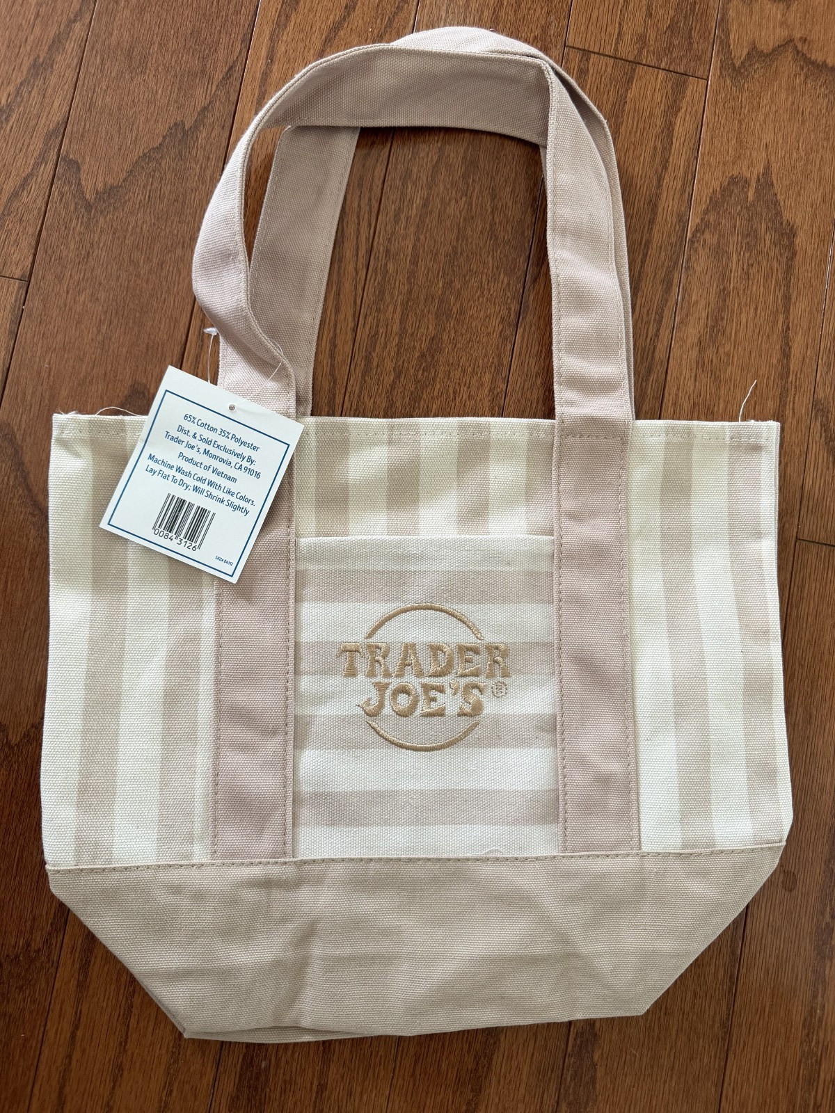 Trader Joe’s Mini Pastel Striped Canvas Tote Bag Set of 4 NWT 2026 Spring Mini
