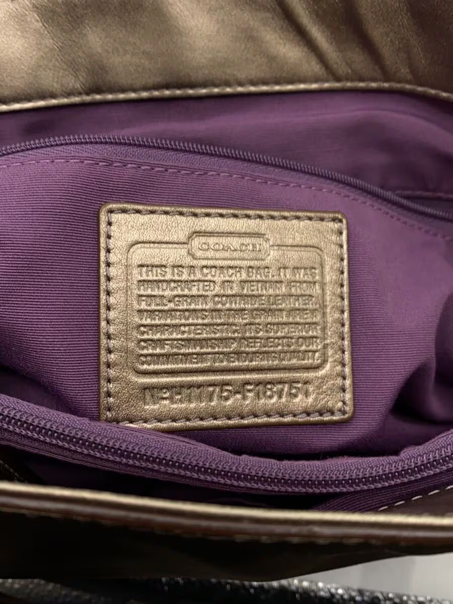 COACH Shoulder Bag Leather GLD N-H1175-F18751