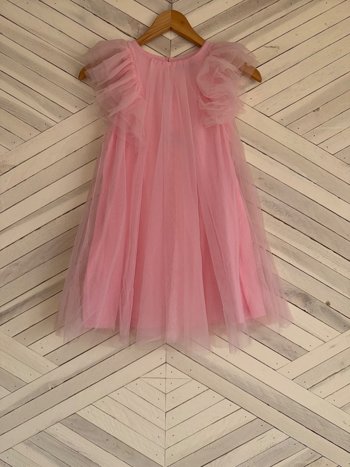 Pink Tulle Sparkle Glitter Tutu Dress Girls Size 128 (US 7–8)