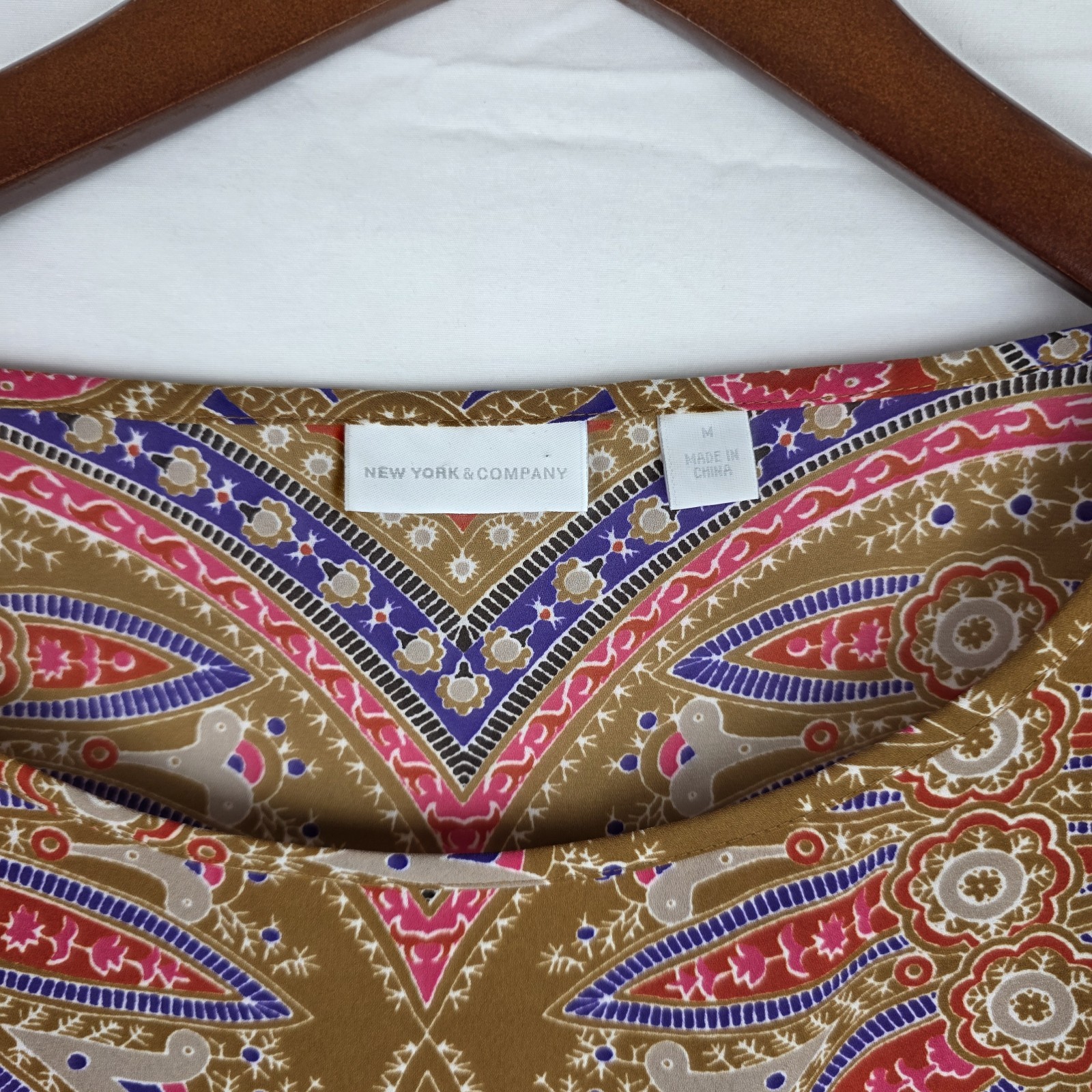 Bohemian Sheer Blouse M Relaxed Banded Hem Kimono Sleeves Boho Chic Boxy Gold