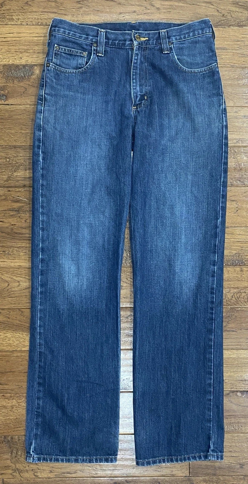 Carhartt Relaxed Fit Jeans Mens 31×32 Blue Denim Triple Stitch Workwear Pants