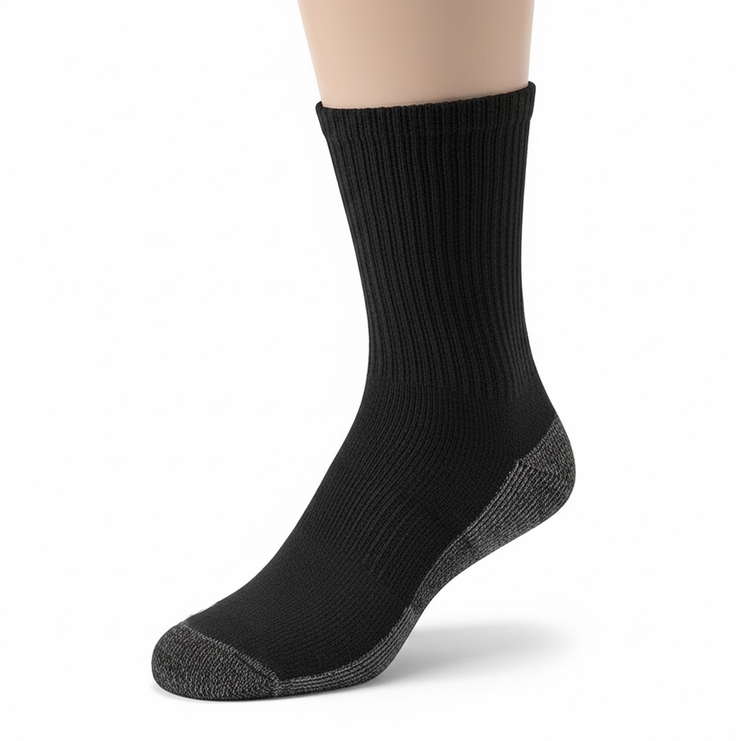 5 Pairs Mens Heavy Duty Crew Work Socks Moisture-Wicking Reinforced Size 10-13