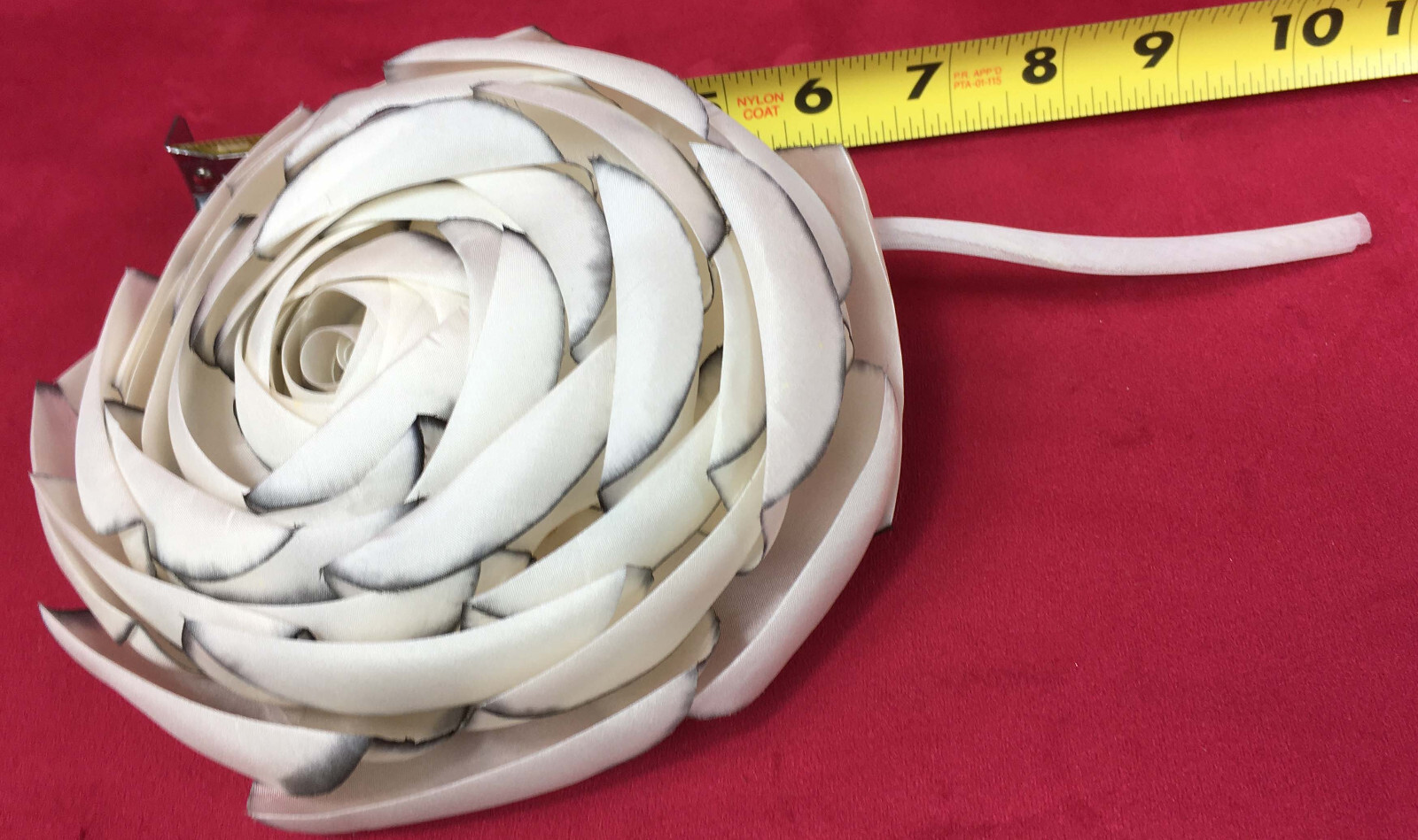 Vintage Giant Silk Peony Dress Pin 40s 50s Camellia Rose Hat Millinery