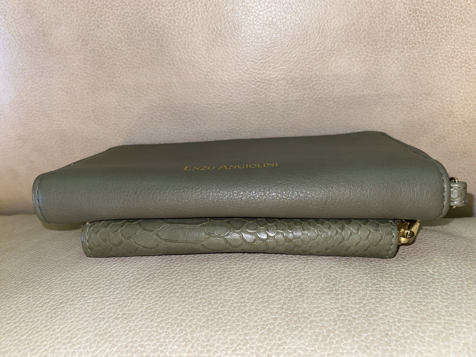 Enzo Angliolini Leather Double Zip Wristlet/Wallet
