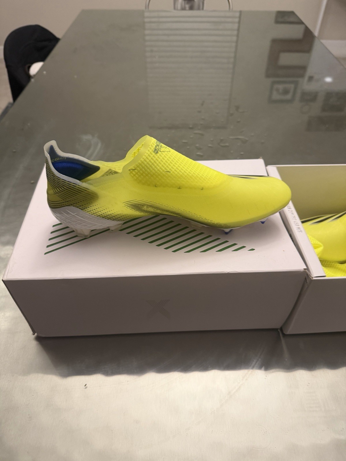adidas X Ghosted+ FG Men’s Soccer Cleats Solar Yellow Low Top Slip-On FW6911