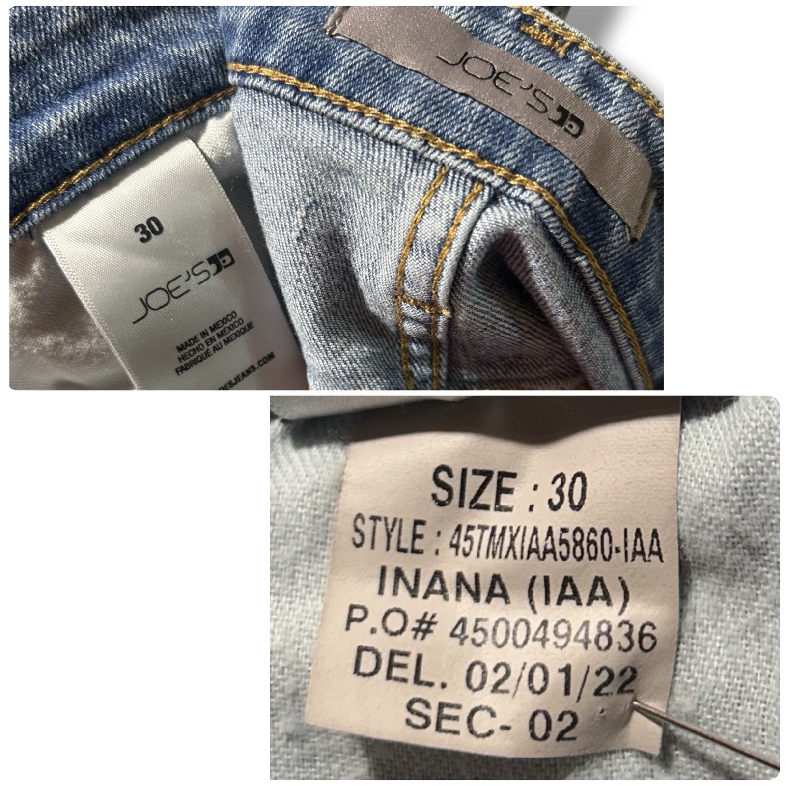 Joe’s Jeans Lara Faux Patchwork High Waist Straight Ankle Jeans Size 10 Boho Y2K