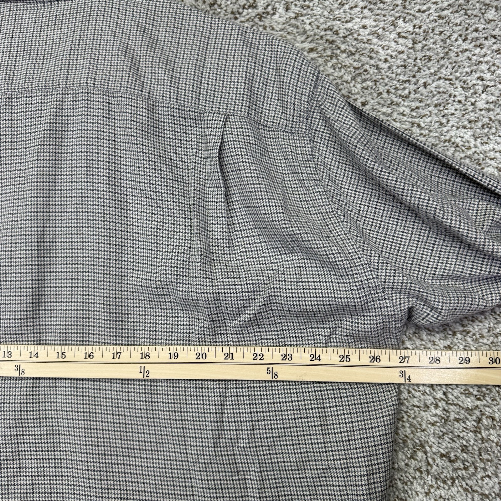 Brioni Shirt Men’s Size XL Long Sleeve Button Up Gray Houndstooth Made In Italy