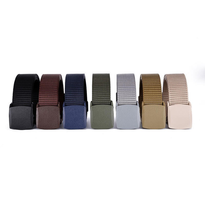 Mens Unisex Canvas Webbing Belt Regular Size Military Style Tactical Buckle Belt