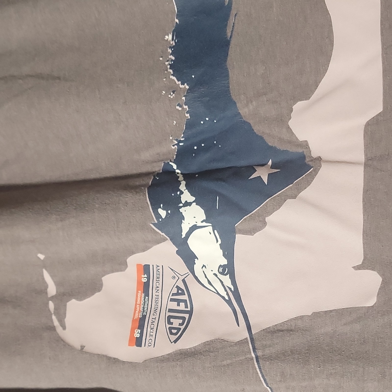 AFTCO Graphic Logo Grey/lite Plum Short Sleeve Crew Neck Fishing T-Shirt Mens L