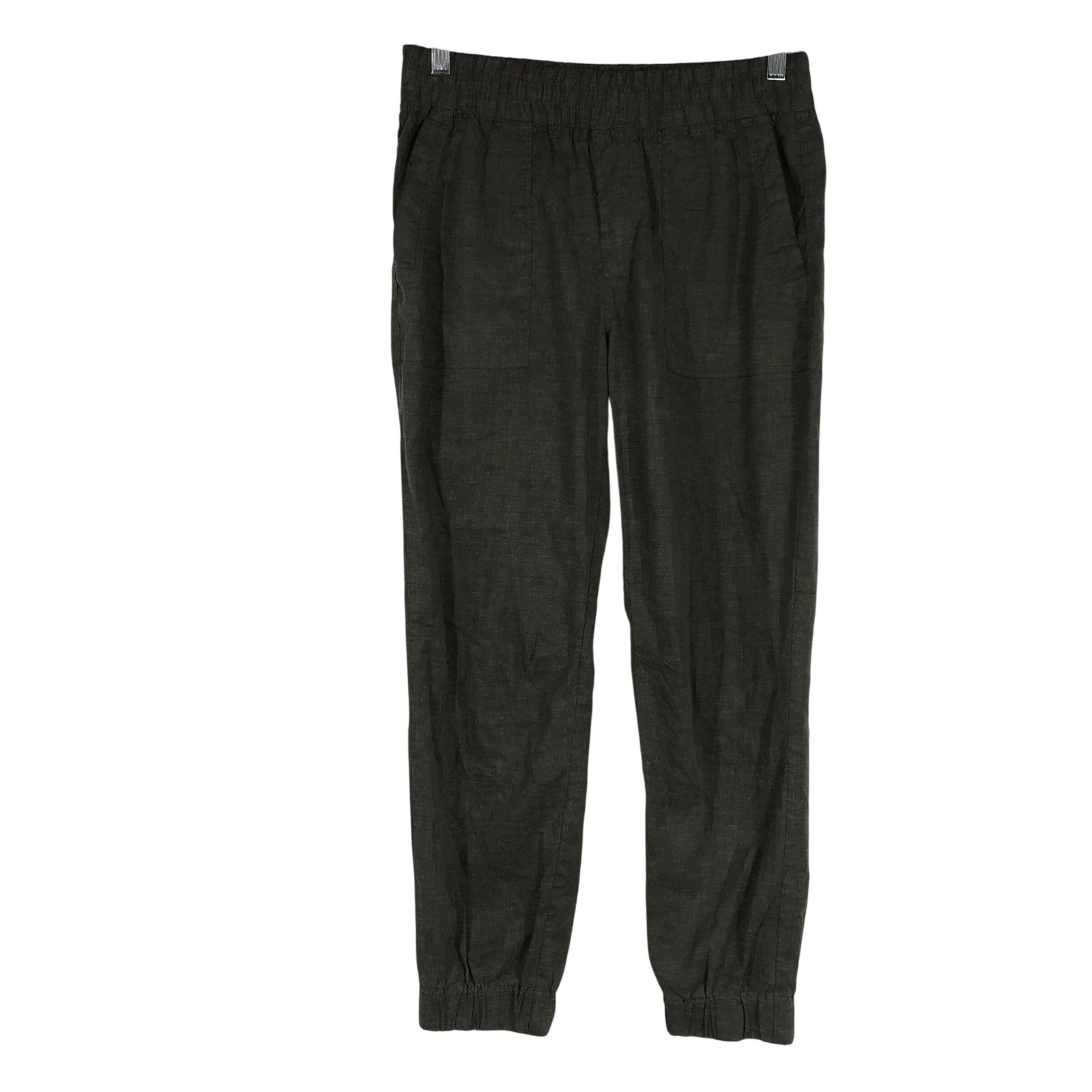 prAna Mantra Jogger Pants Hemp Blend Elastic Waist Olive Green Womens Small