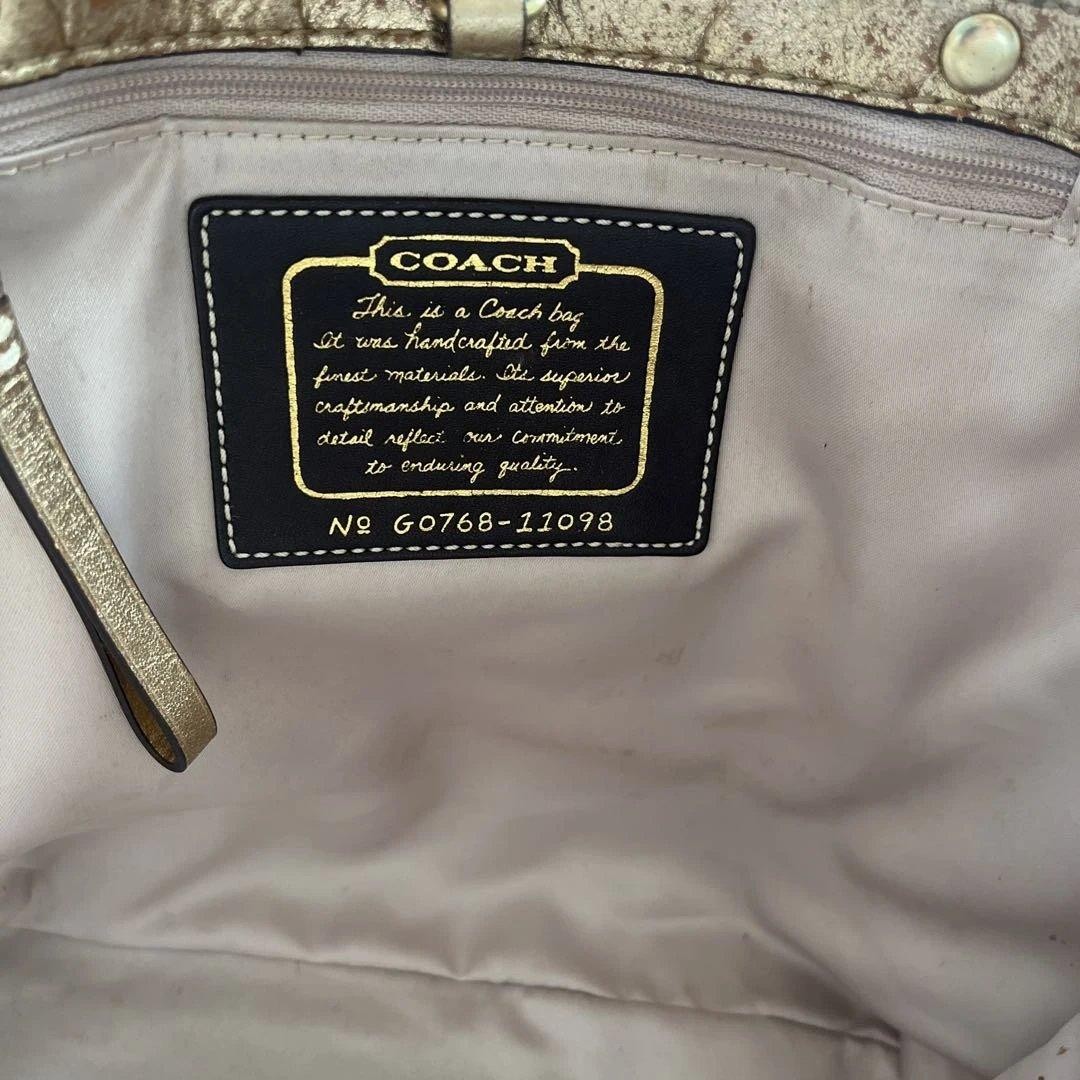 COACH Excellent Condition Signature Tote Bag Gold