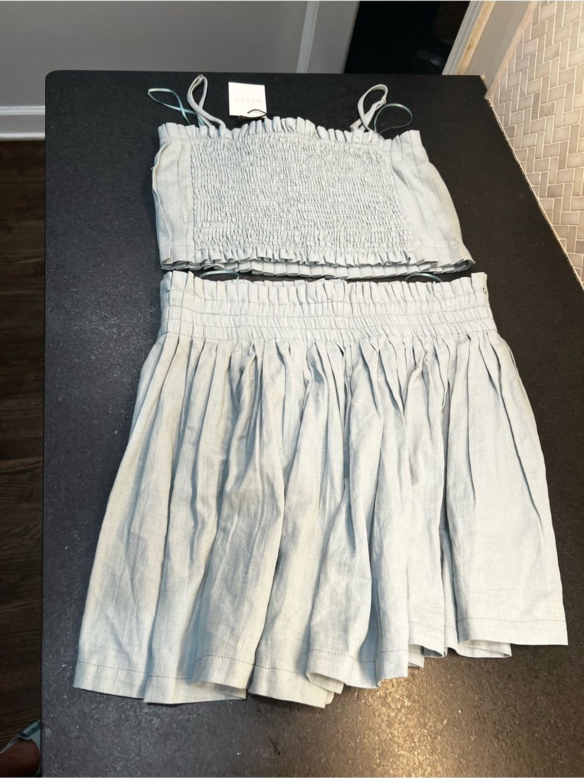 Women’s Shorts & cropped top set- Light Gray – NWT