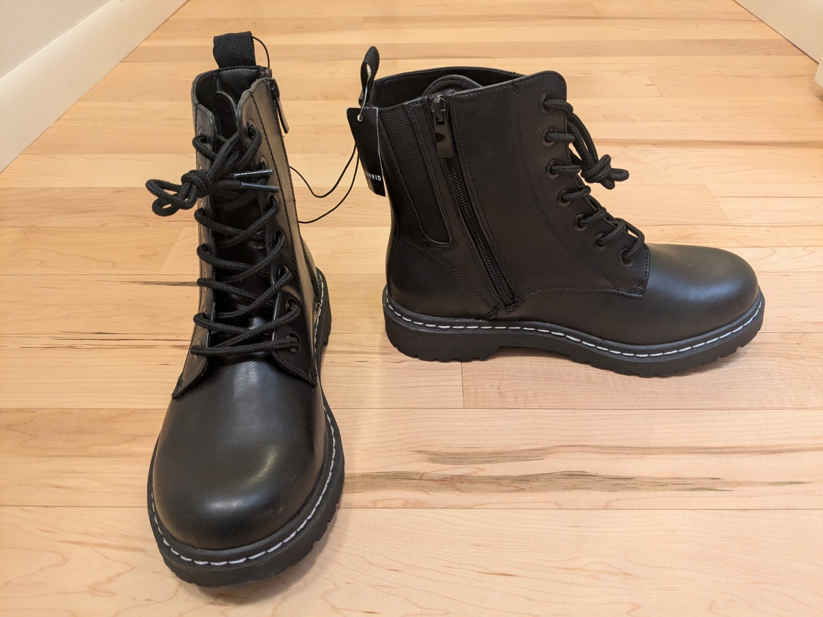 8 Torrid Stevie Black Lace Up Side Zipper Combat Boots