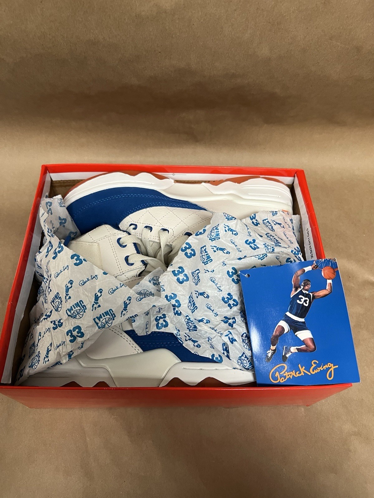 PATRICK EWING ATHLETICS 33 HI White/Blue/Orange 1EW90187-738 Men’s Size 7