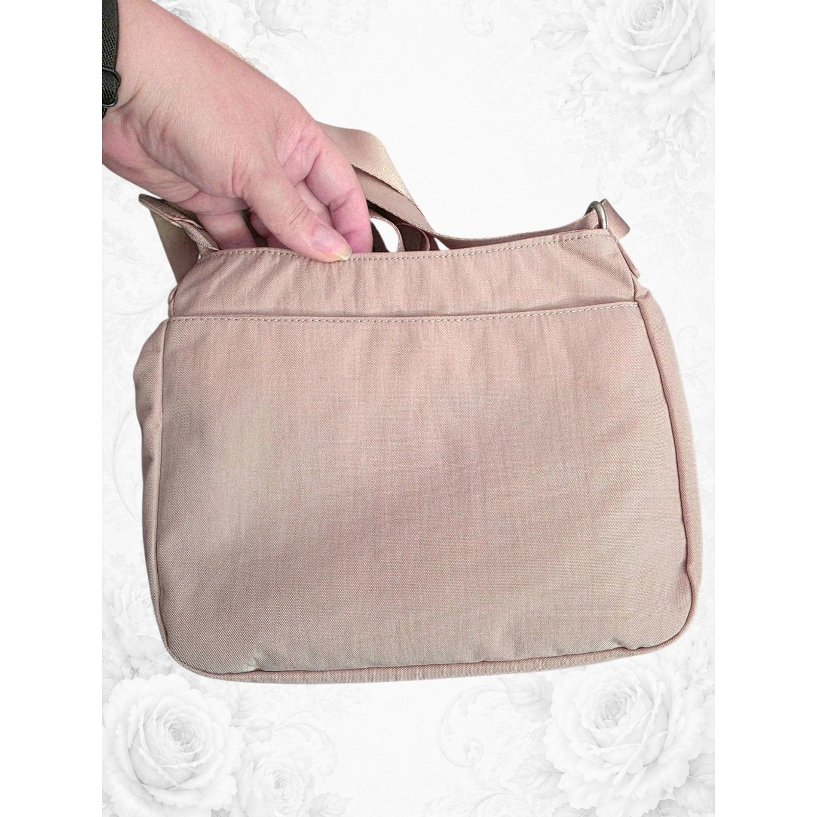 New Baggallini Uptown RFID Crossbody Bag & Wristlet NWT Mauve Pink