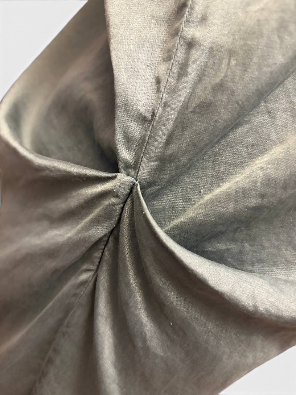 MM6 Margiela Cotton Silk Satin Midi Dress Sleeveless Gray IT 46 Made Italy