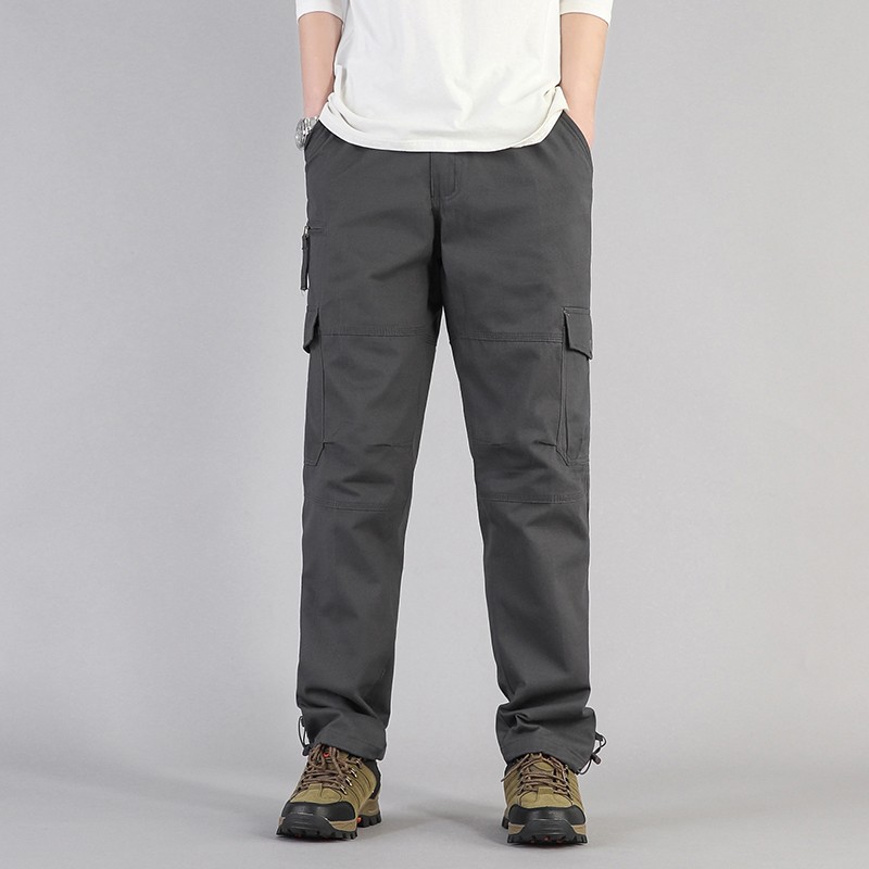 US Mens Cargo Pants Cotton Work Pants Elastic Waist Tactical Outdoor Combat XL