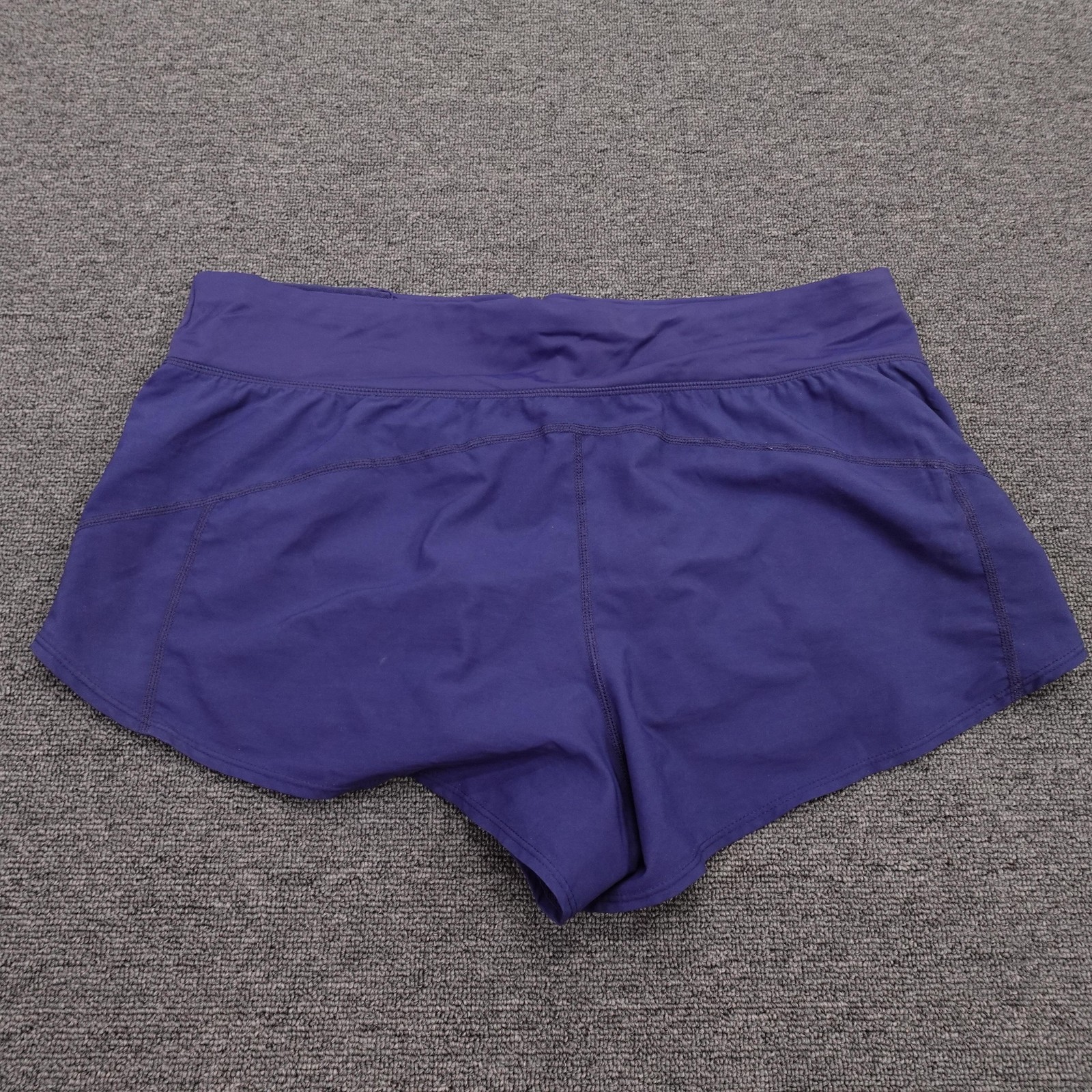 Title Nine Shorts Womens Large Purple Lined Running Athletic Zip Pocket 3.5 In