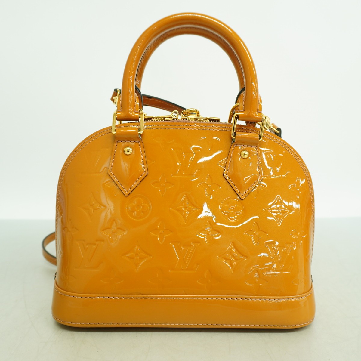 Auth [6ge5767-k] LOUIS VUITTON Handbag Vernis Alma BB M91585 Rose Velur 2 wa…