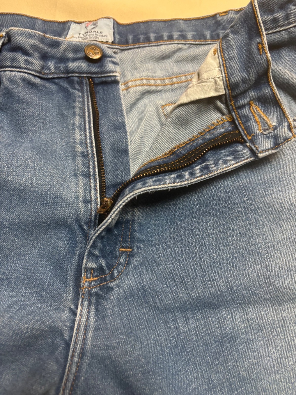 Tyndale FR Jeans Mens 38×30 Blue Denim Carpenter Arc Rated CAT 2 F290T READ