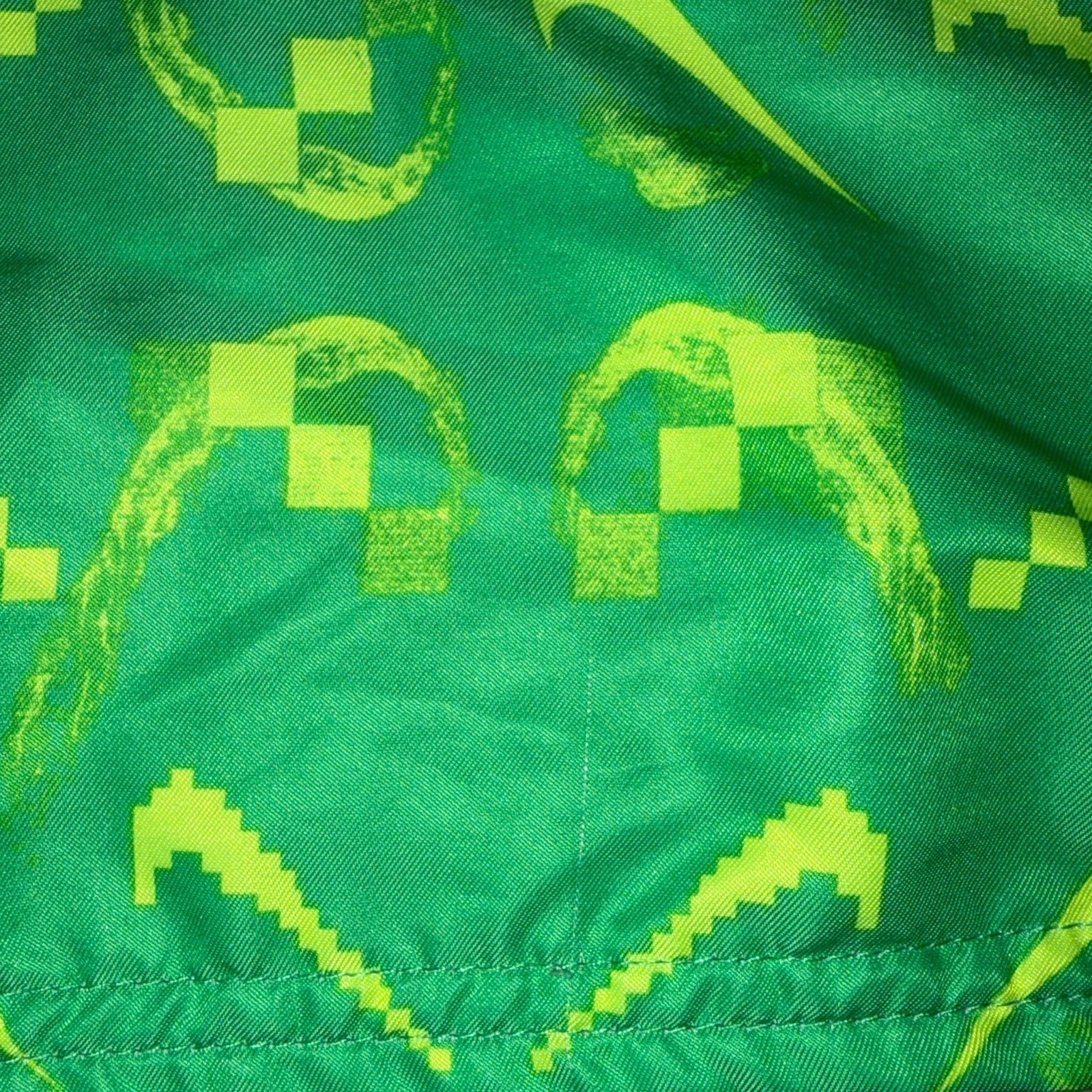 Nike Mens XL Swim Trunks Green Electric Yellow Digi Swoosh Ombre 6” Lined