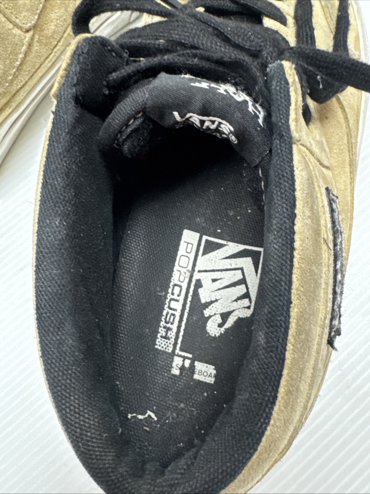 Vans Skate Half Cab 93 Taupe Tan White Men’s size 8 ah spit baker