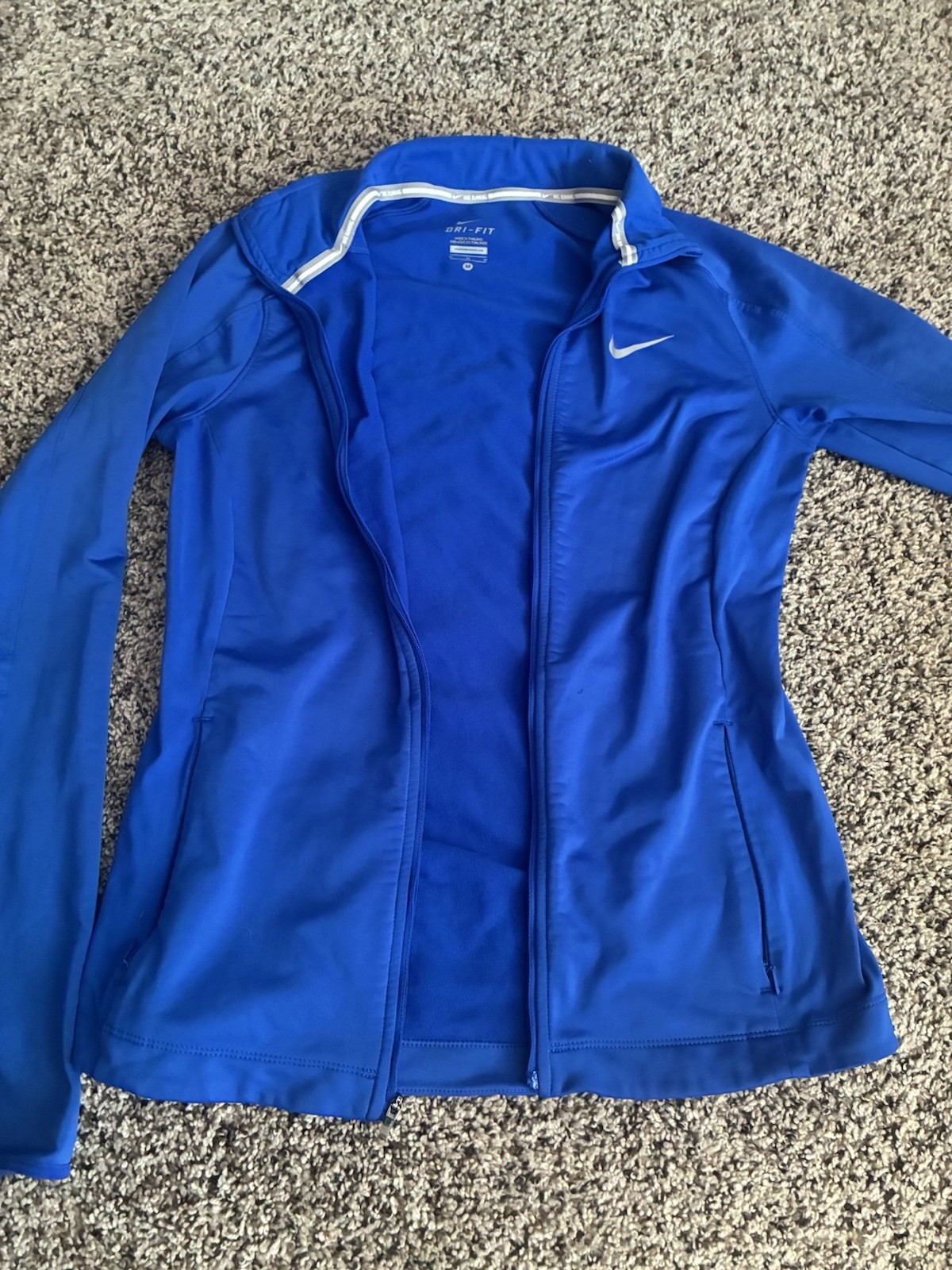 Nike Dri-FIT Women’s Blue Full Zip Track Jacket Running Logo Size M